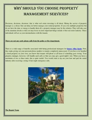 Why Should You Choose Property Management Services