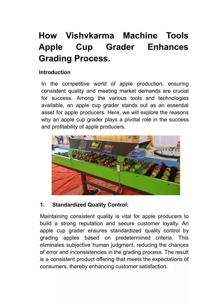 how apple grading process