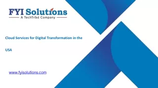 Cloud Services for Digital Transformation in the USA