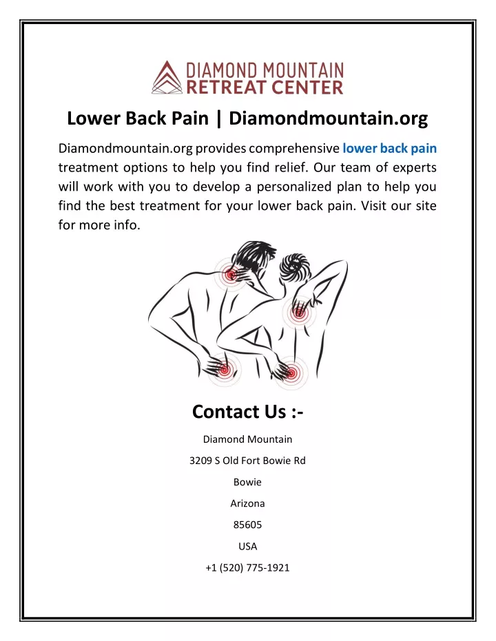 lower back pain diamondmountain org