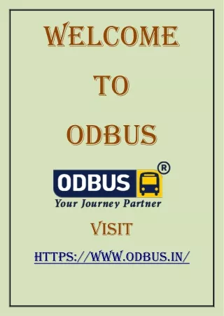 Experience the Charm of Odisha- Online Bus Booking Odisha- ODBUS