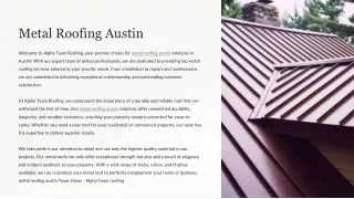 Austin Metal Roofing | Alpha Team Roofing