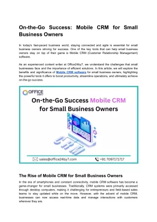 On-the-Go Success_ Mobile CRM for Small Business Owners