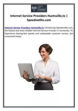 Internet Service Providers Huntsville,tx | Speednetlte.com