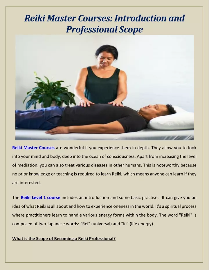 reiki master courses introduction