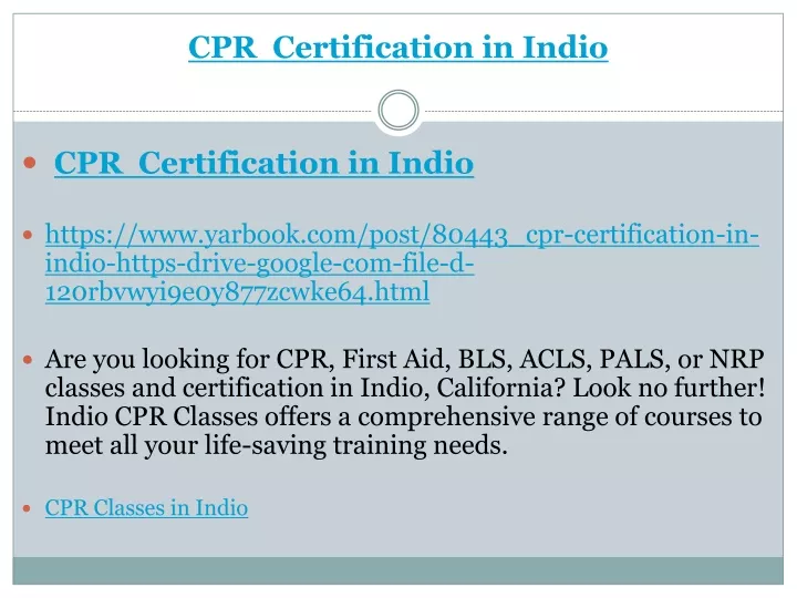 cpr certification in indio