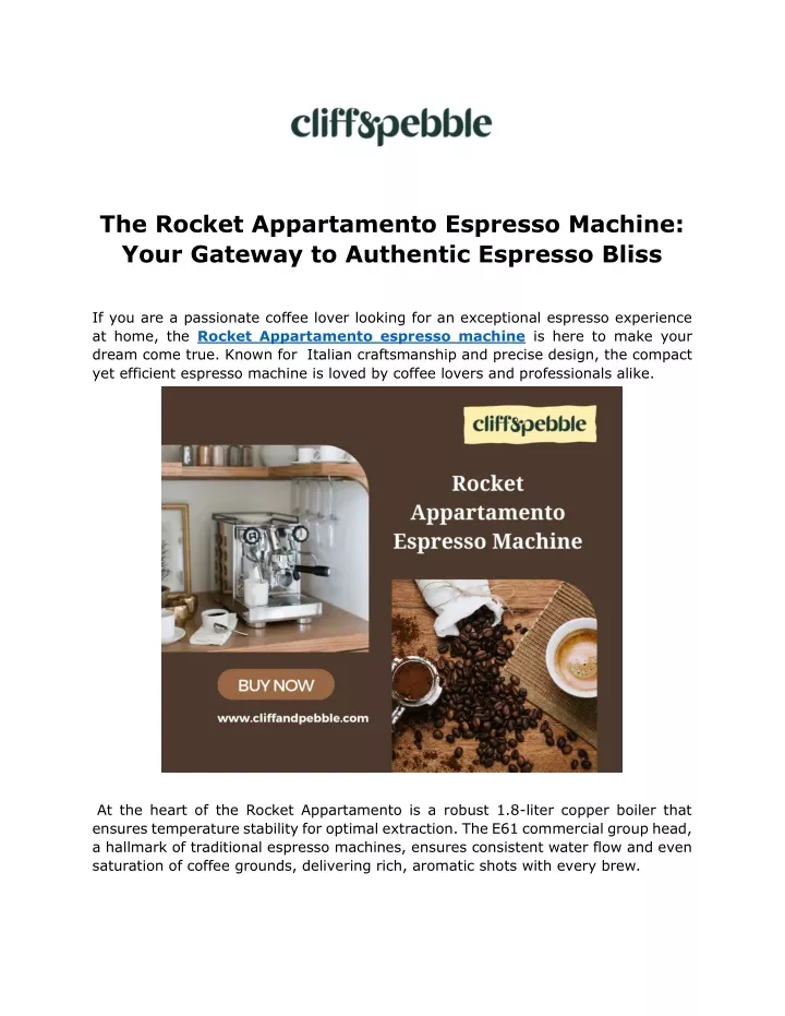 the rocket appartamento espresso machine your