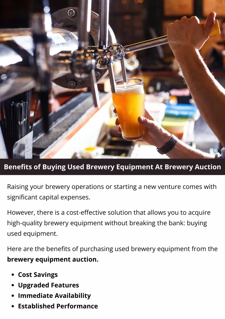 benefits of buying used brewery equipment