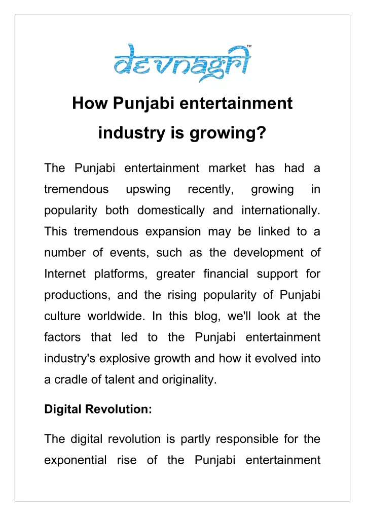how punjabi entertainment
