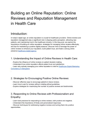 building an online reputation online reviews
