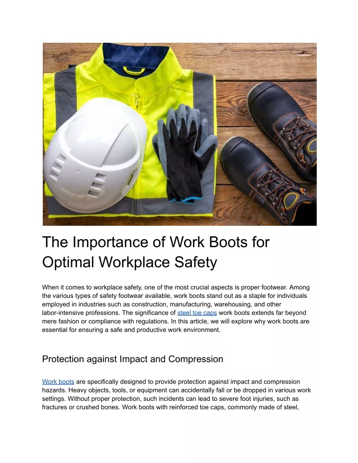 the importance of work boots for optimal