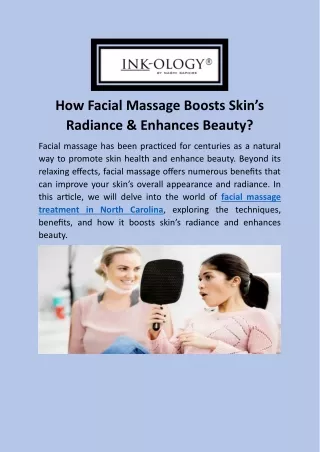 Finest Facial Massage Treatment In North Carolina