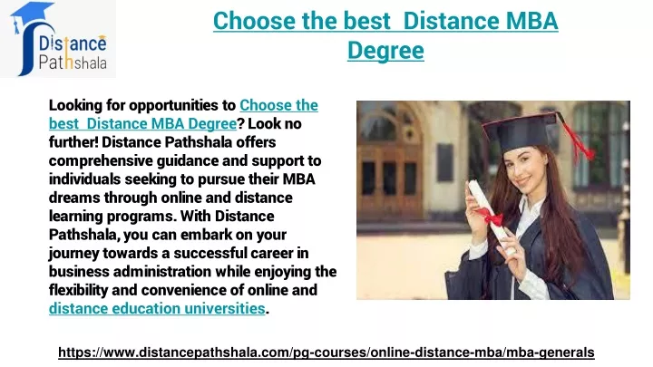 choose the best distance mba degree