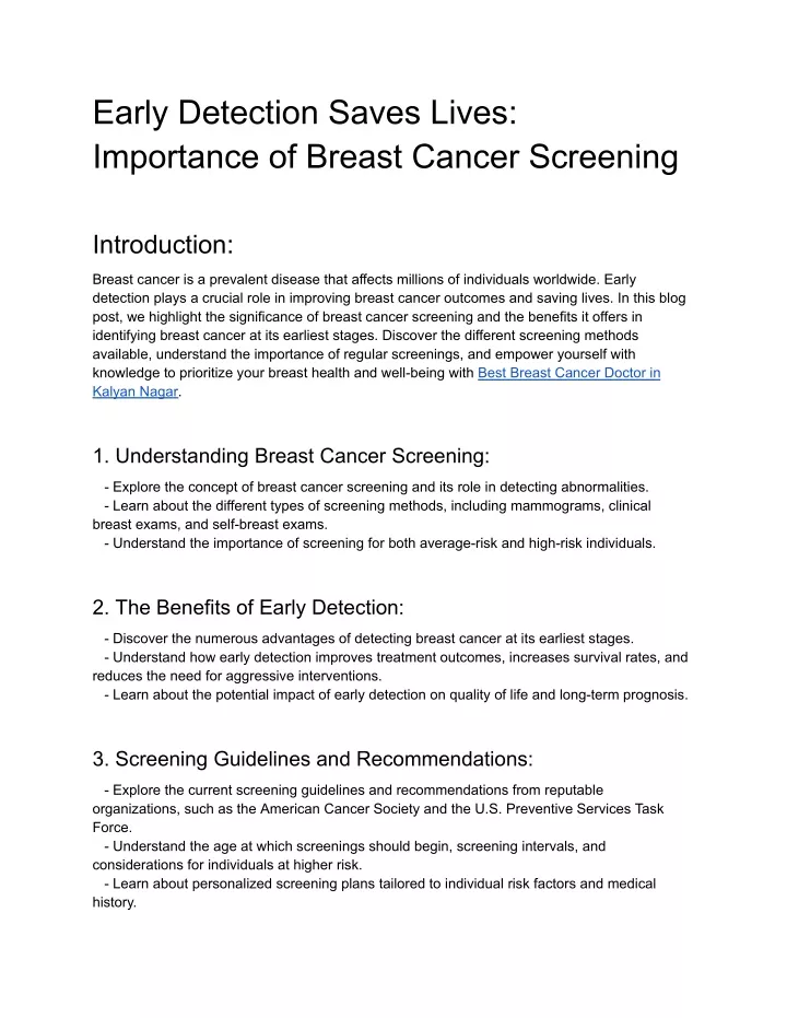 early detection saves lives importance of breast