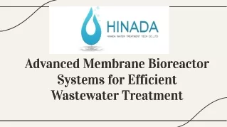 Hinada advanced-membrane-bioreactor-systems-for-efficient-wastewater-treatment