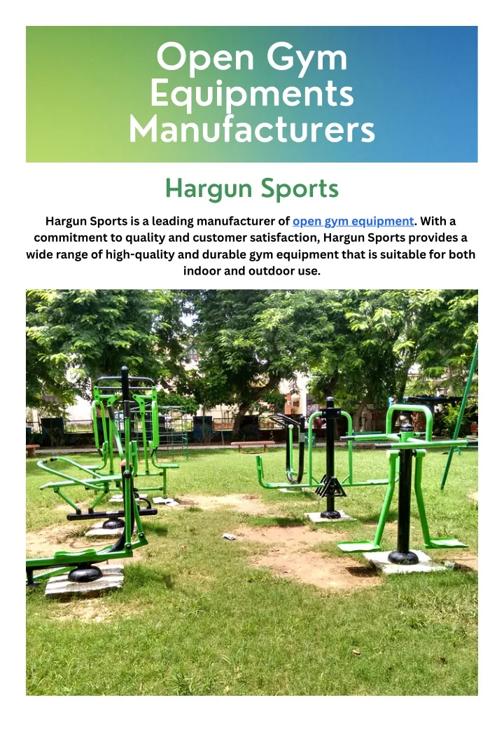 open gym equipments manufacturers