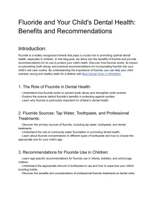 Fluoride and Your Child's Dental Health_ Benefits and Recommendations