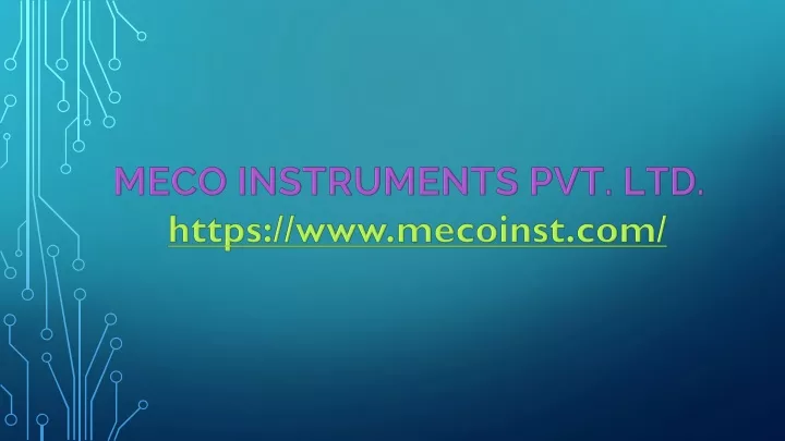 meco instruments pvt ltd https www mecoinst com