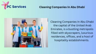 Cleaning Companies In Abu Dhabi