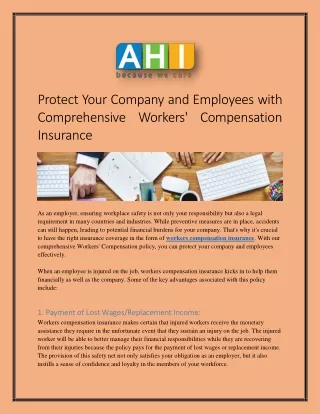 Protect Your Company and Employees with Comprehensive Workers' Compensation Insurance