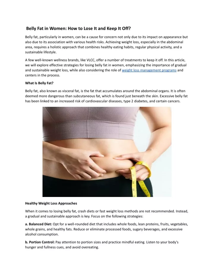 belly fat in women how to lose it and keep it off