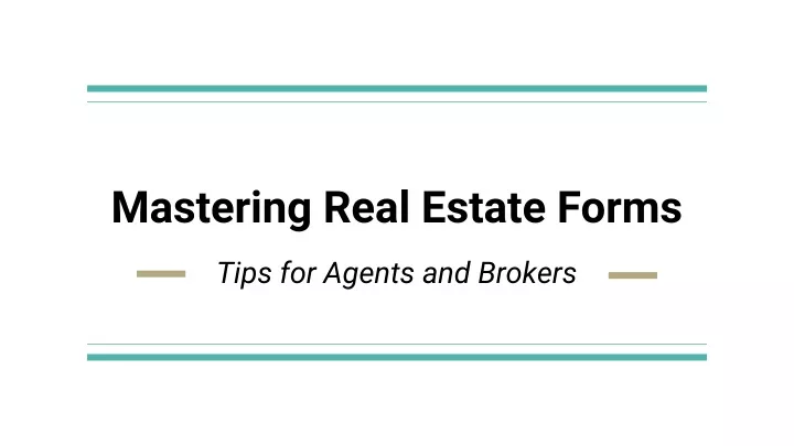 mastering real estate forms