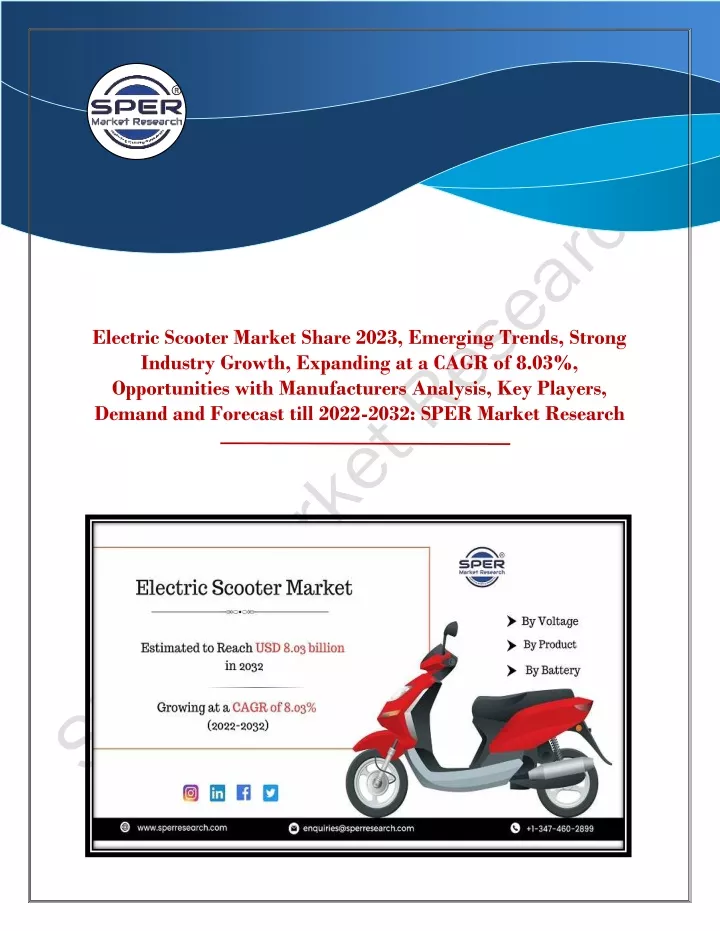 electric scooter market share 2023 emerging