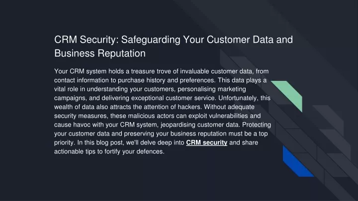 crm security safeguarding your customer data and business reputation