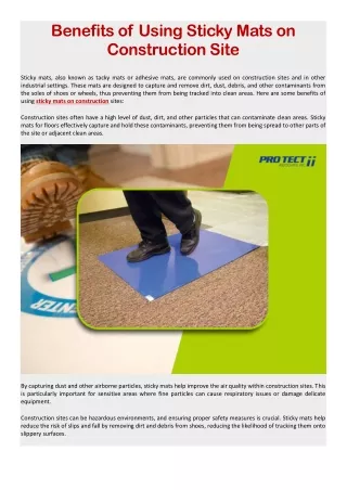 benefits of using sticky mats on construction site