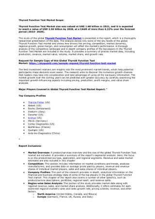 thyroid function test market scope