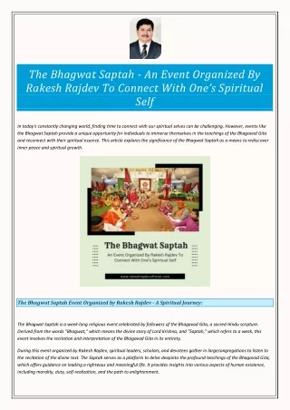 the bhagwat saptah an event organized by rakesh