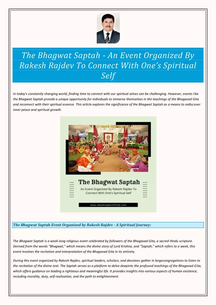 the bhagwat saptah an event organized by rakesh