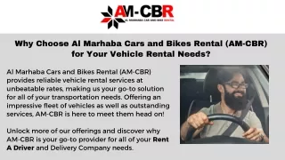Why Choose Al Marhaba Cars and Bikes Rental (AM-CBR) for Your Vehicle Rental Needs