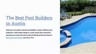 Best Austin Pool Companies Customise | Blue Basin Pool