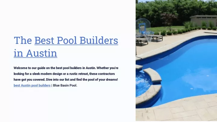 the best pool builders in austin
