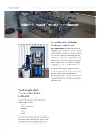 Industrial Water Treatment Melbourne