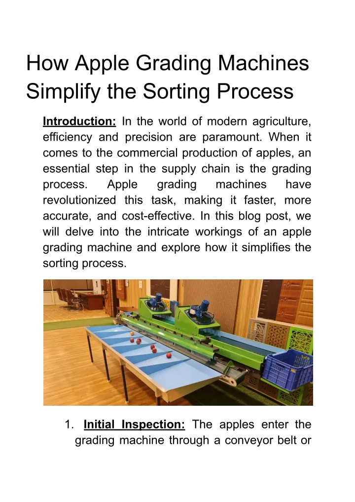 how apple grading machines simplify the sorting