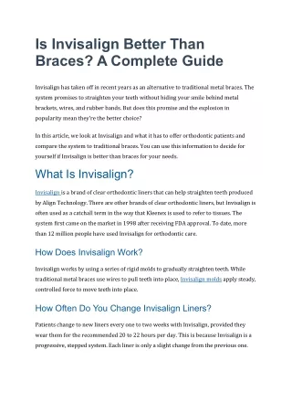 Is Invisalign Better Than Braces A Complete Guide