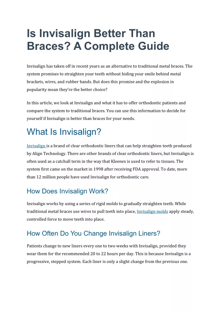 is invisalign better than braces a complete guide
