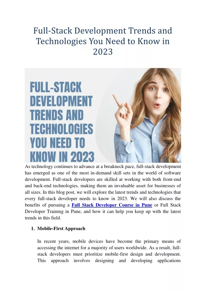 full stack development trends and technologies
