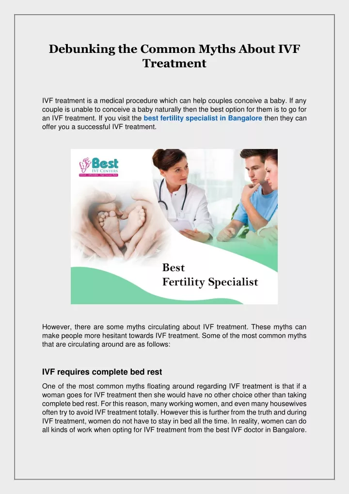 debunking the common myths about ivf treatment