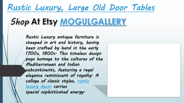 rustic luxury large old door tables