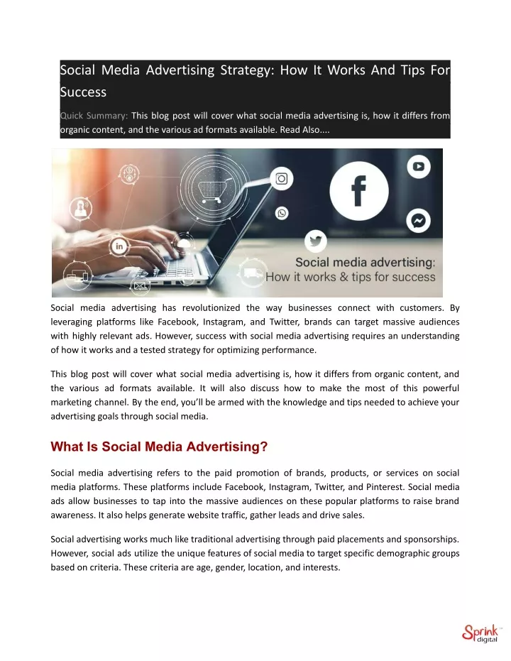 social media advertising strategy how it works