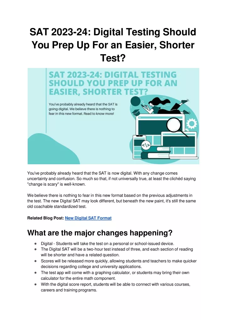 sat 2023 24 digital testing should you prep up for an easier shorter test