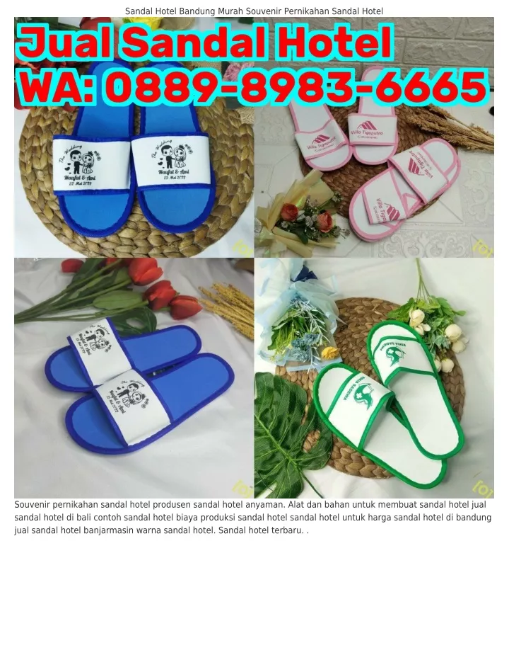 sandal hotel bandung murah souvenir pernikahan