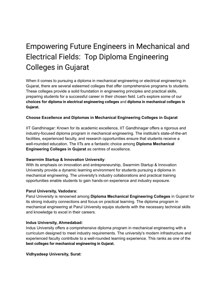 empowering future engineers in mechanical