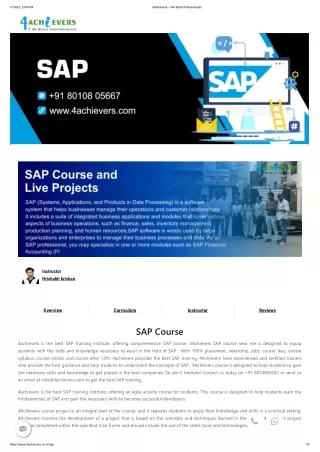 SAP Course Training