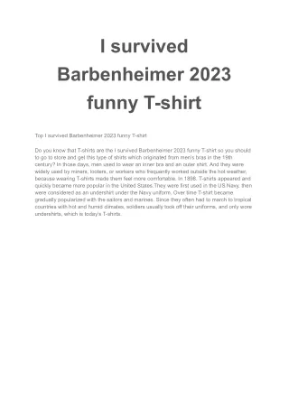 Top I survived Barbenheimer 2023 funny T-shirt