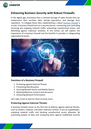 Enhancing Business Security with Robust Firewalls