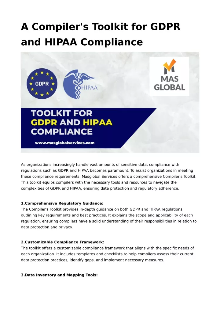 a compiler s toolkit for gdpr and hipaa compliance